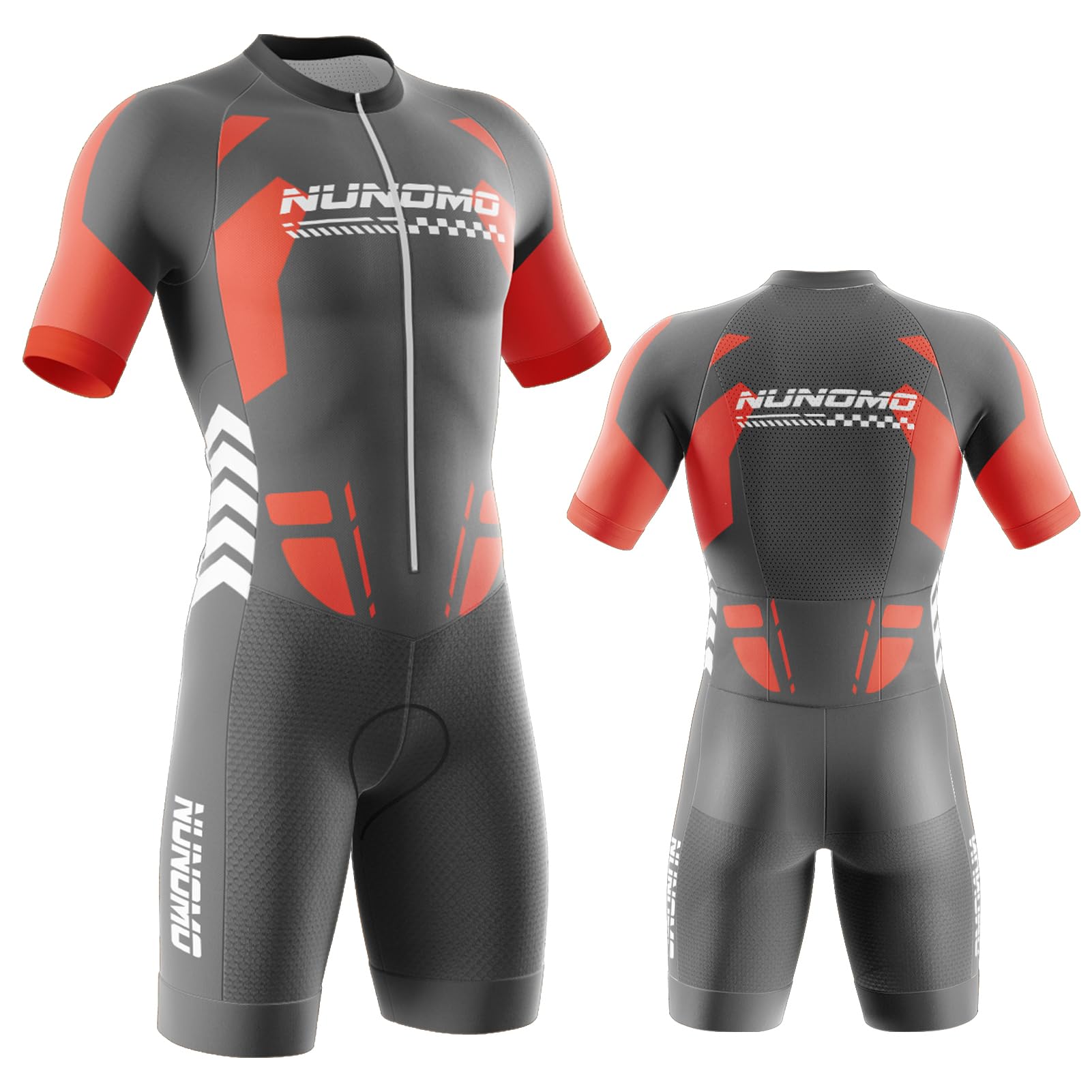 Męski kombinezon triathlonowy z krótkim rękawem, MTB Body Trisuit Cycling Skinsuit with Gel Pad do pływania/biegania/jazdy na rowerze, z żelową wyściółką, szybkoschnący, oddychający