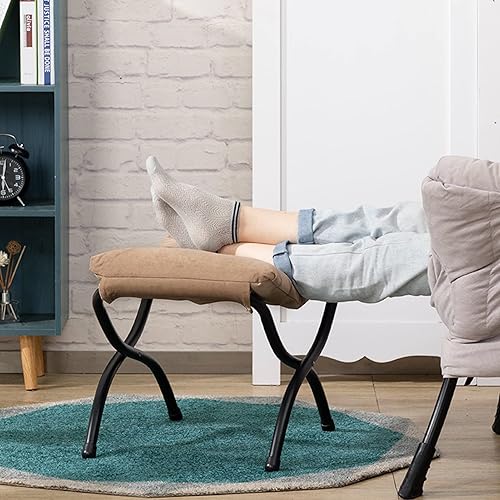 Miniatura 44 de HollyHOME Taburete reposapiés plegable de 15 pulgadas de alto, otomano plegable pequeño tapizado, taburete acolchado para sofá para silla perezosa,