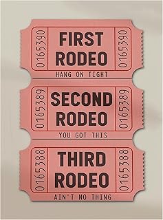 First Rodeo Ticket Stub Wall Art Print Trendy Dorm Fun Decor Western Boho Art Poster Pink Art Decor Unframed Poster, Framed Canvas 1.5Inch Gift Idea Birthday