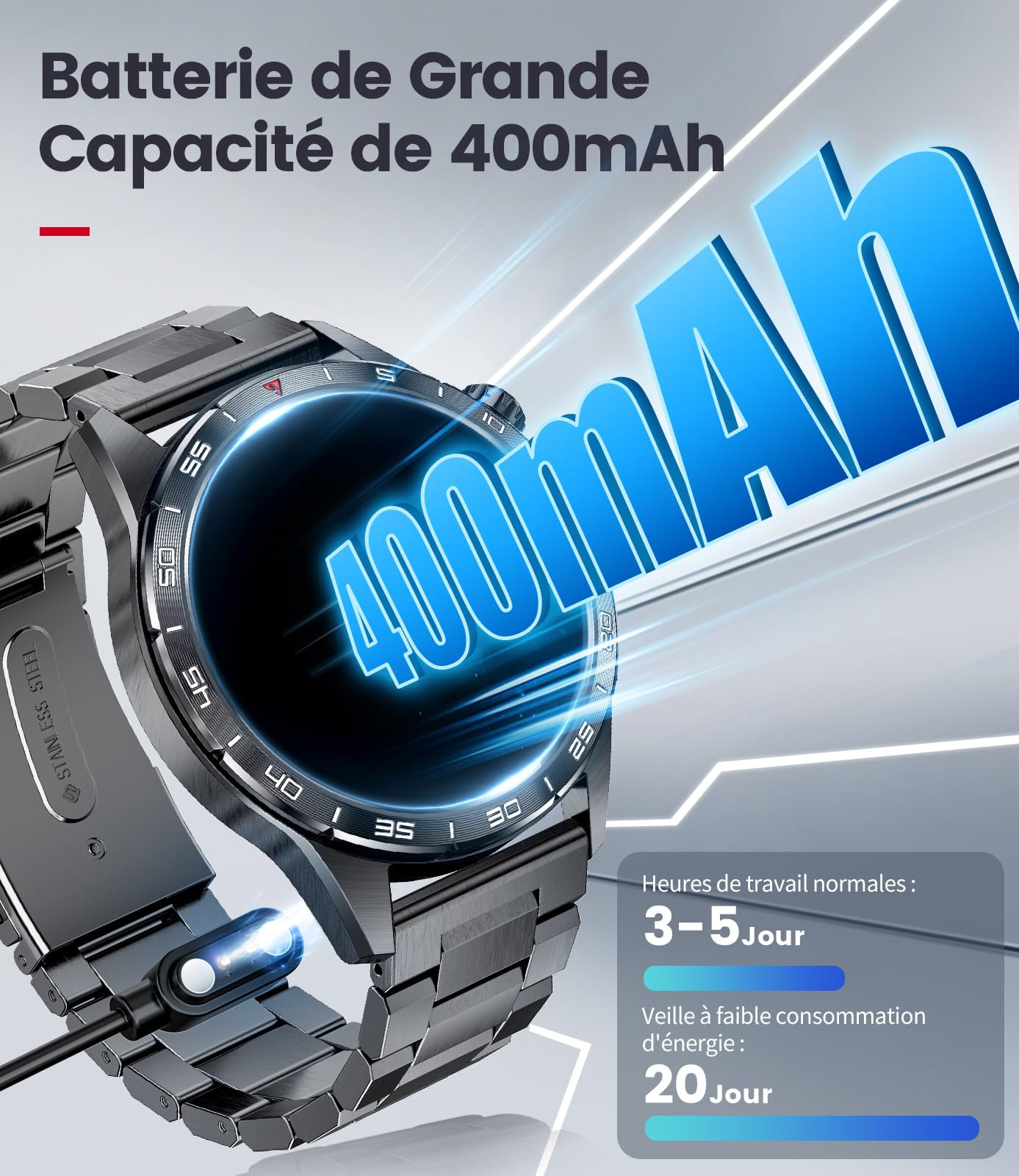 LIGE Smartwatch Uomo con Chiamata e Risposta, 1.43'' AMOLED Schermo Fitness Orologio Uomo, 120+ Modalità Sportive Activity Tracker, Sonno Cardiofrequenzimetro SpO2 per Android iOS, 3 Cinghie