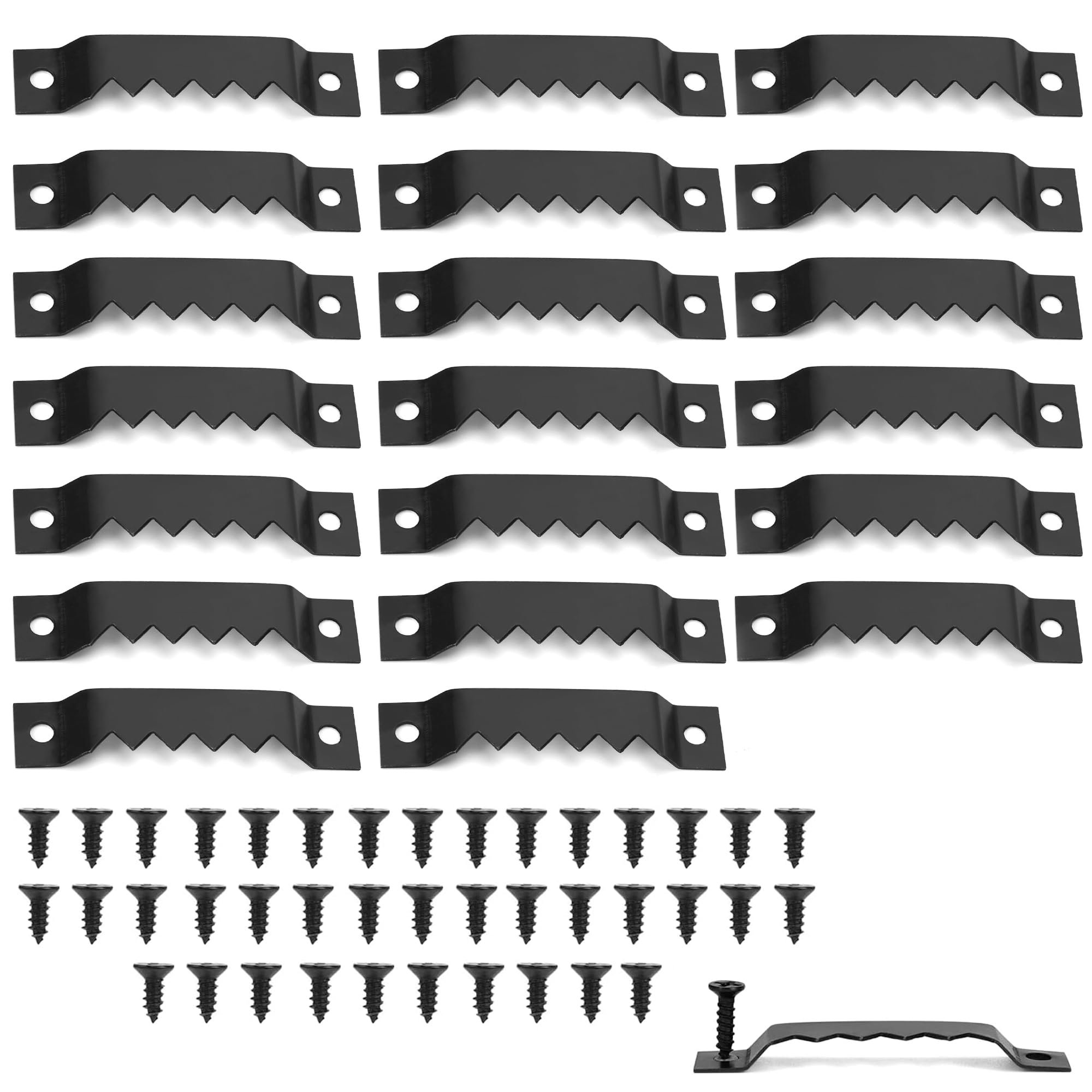 20 Stück Sägezahn Bildaufhänger Metall Bilderaufhänger mit Schrauben Bilderrahmen Aufhänger für Schwere Bilder LeinwäNde Uhren und Handwerksartikel (Schwarz)