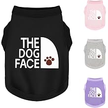 Personality Canine Attire Soft, Lightweight Cotton Dog Clothes with The Dog Face Print. Small and Medium Breeds, Perfect for Everyday Wear, Comfortable and Breathable Pet Shirt Black XXS
