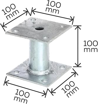 Alberts 219802 Pfostenträger zum Aufschrauben feuerverzinkt 100 x 100 mm