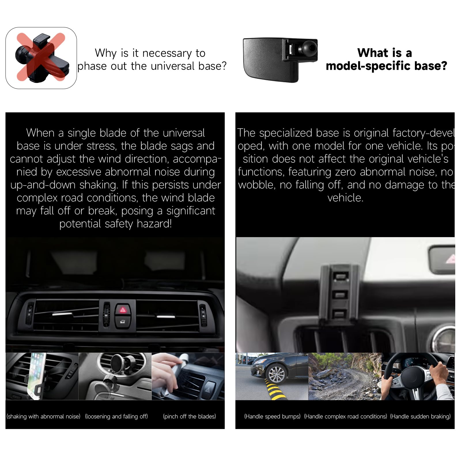 B&DOG XSIN Uchwyt samochodowy na telefon kompatybilny z RAV4 (czarny-A)