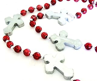 Goth Cross Mardi Gras Spring Bead Necklace Cajun Festival New Orleans