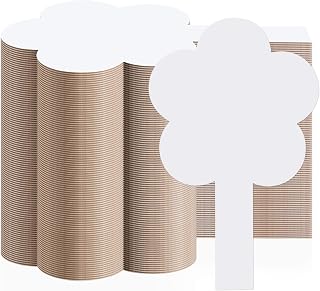 Seajan 50 Pieces Dry Erase Answer Paddles Auction Paddles with Numbers White Bidding Board Handheld Double Sided Dry Erase Signs for Classroom Students Teaching Voting Meeting Games(Flower)