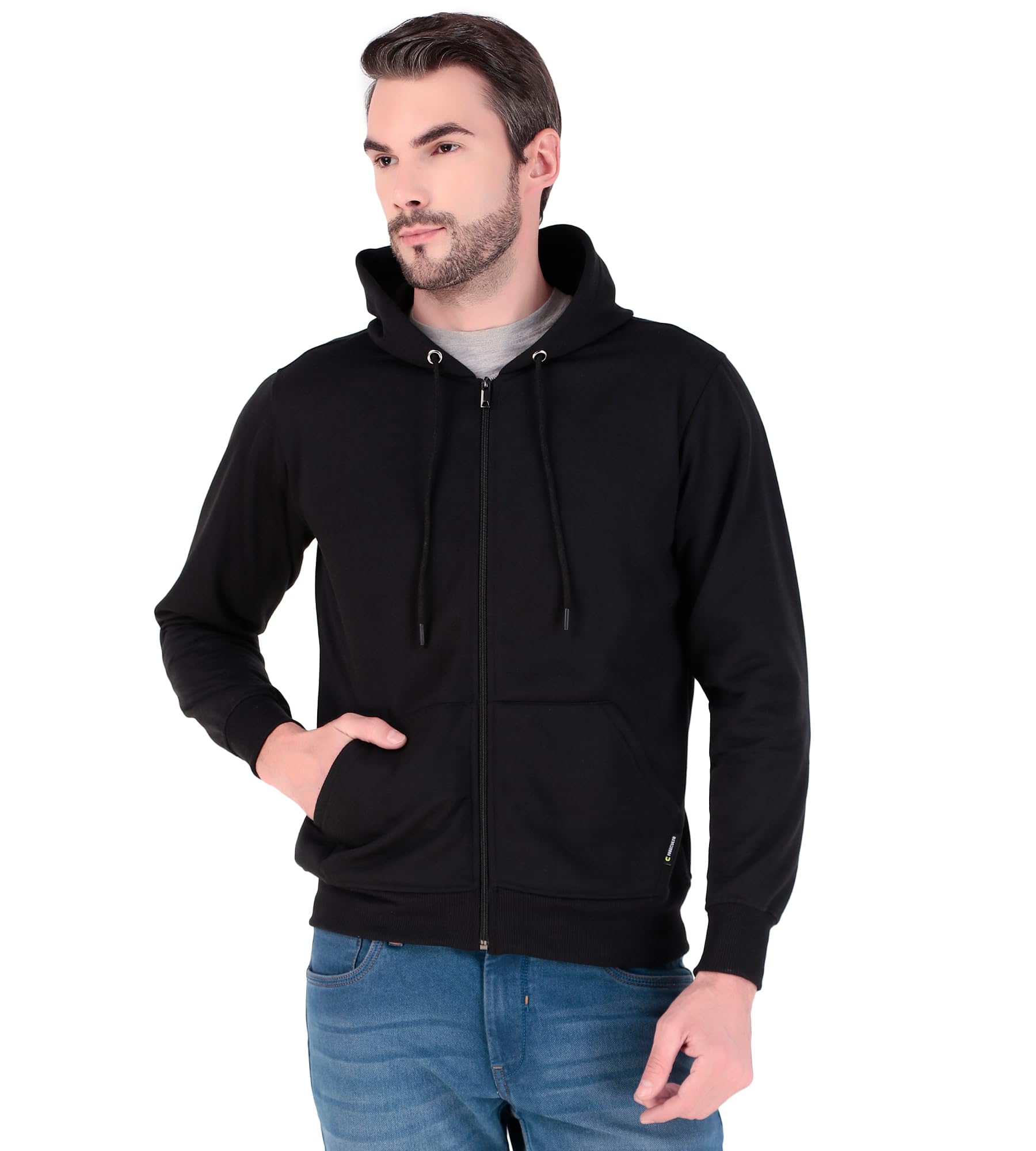 freecultr Men's Zipper Sweatshirt | Cotton Fleece | Relaxed Fit Hoodie-picture-54