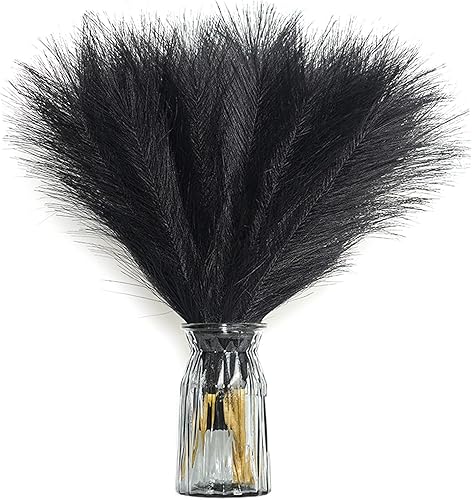 Hierba sintética de las pampas, 6 tallos de hierba artificial de las pampas, hierba pomposa para jarrón pequeño, decoración bohemia del hogar,