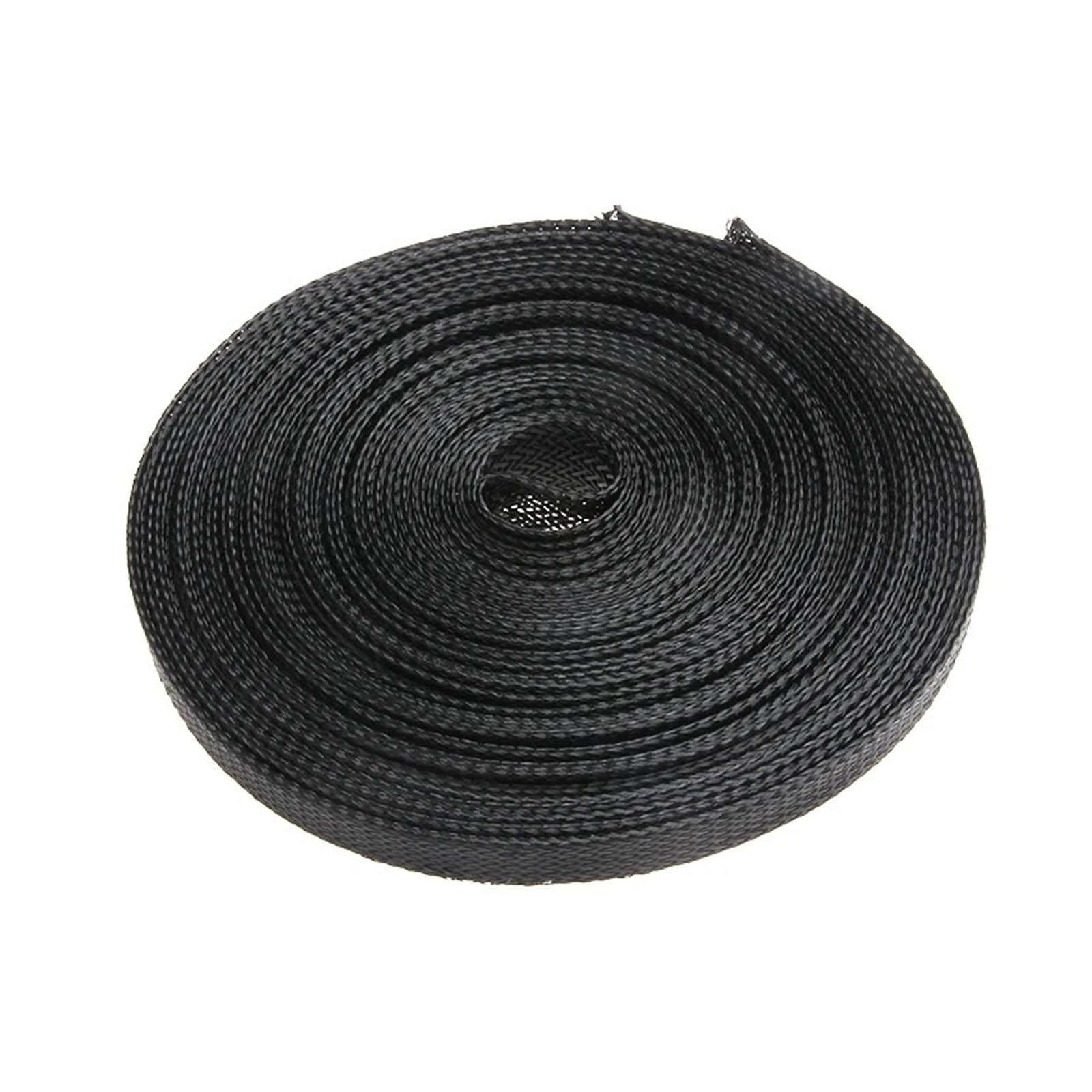 Gaine de câble extensible en PET de 5 m - 4 à 25 mm - Avec extension de 150 % pour gestion des câbles automobile, home cinéma, bureau (20 mm x 5 m)