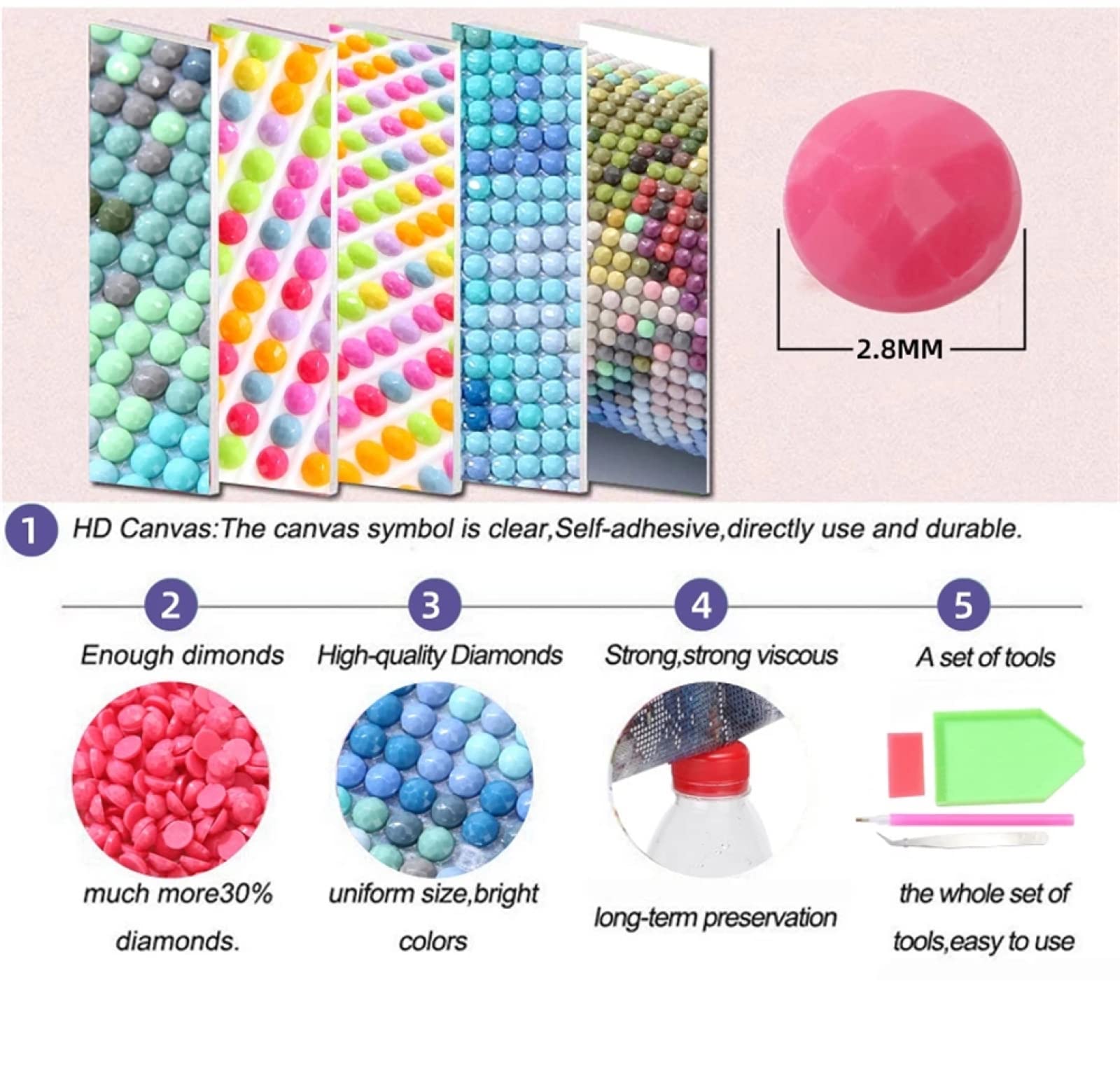 YSCOLOR Diamond Painting Kit 5D Fai Da Te – Colomba Della Pace, 30x40cm, Per Adulti E Bambini - 2