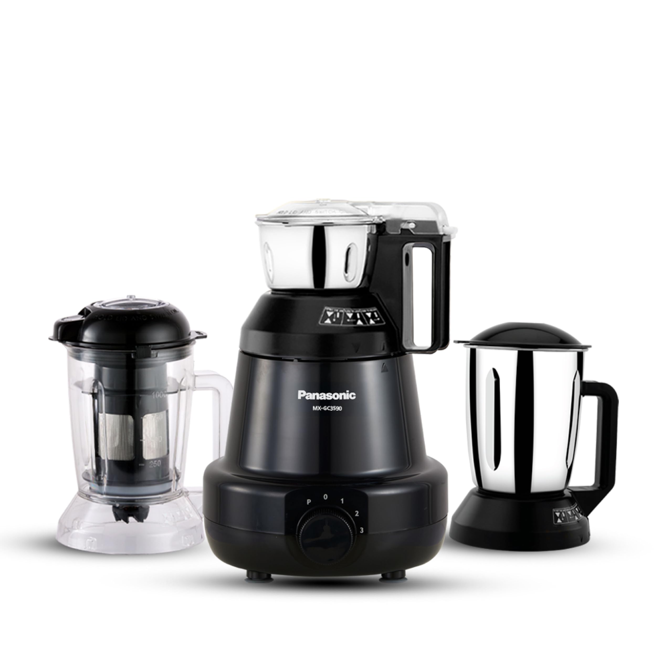 Panasonic Heavy Duty Mixer Grinder For Kitchen MX-GC3590 (Black) Value Series Powerful 900W Motor | 1 Stainless Steel Chutney, 1 Mill & 1 Blender Jars| Warranty 2 Years on Product & 5 Years on Motor-image-40