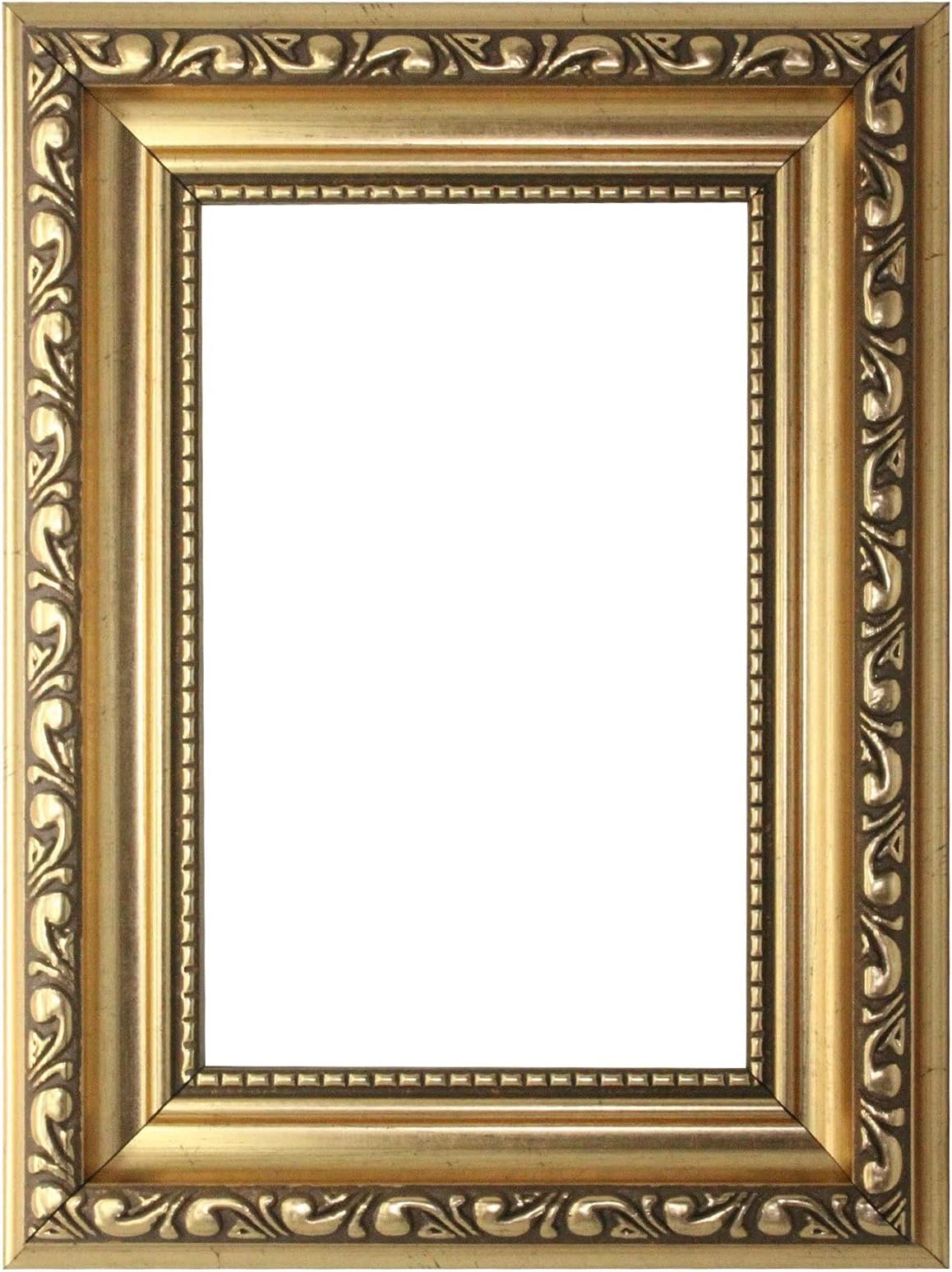 Sponsored Ad – Gold - A3 Ready to hang Ornate Shabby Chic Picture/Photo/Poster frame with High Clarity Styrene Shatterproof Perspex Sheet & MDF backing board - FBA - oscf-2-gld-A3