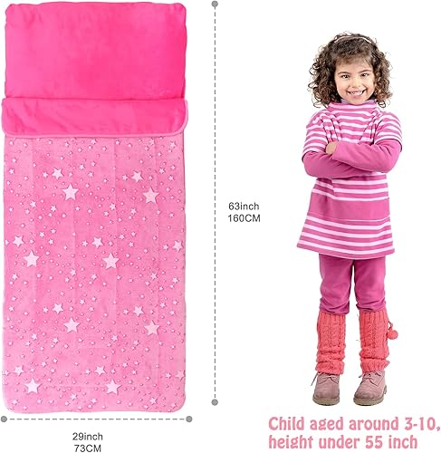 Miniatura 4 de Kids Sleeping Bags Glow-in-The-Dark Sleeping Bags and Kids nap mats 63 x 29 Soft and Comfortable Sleeping Bags for Kids Girls Boys Daycare naps and