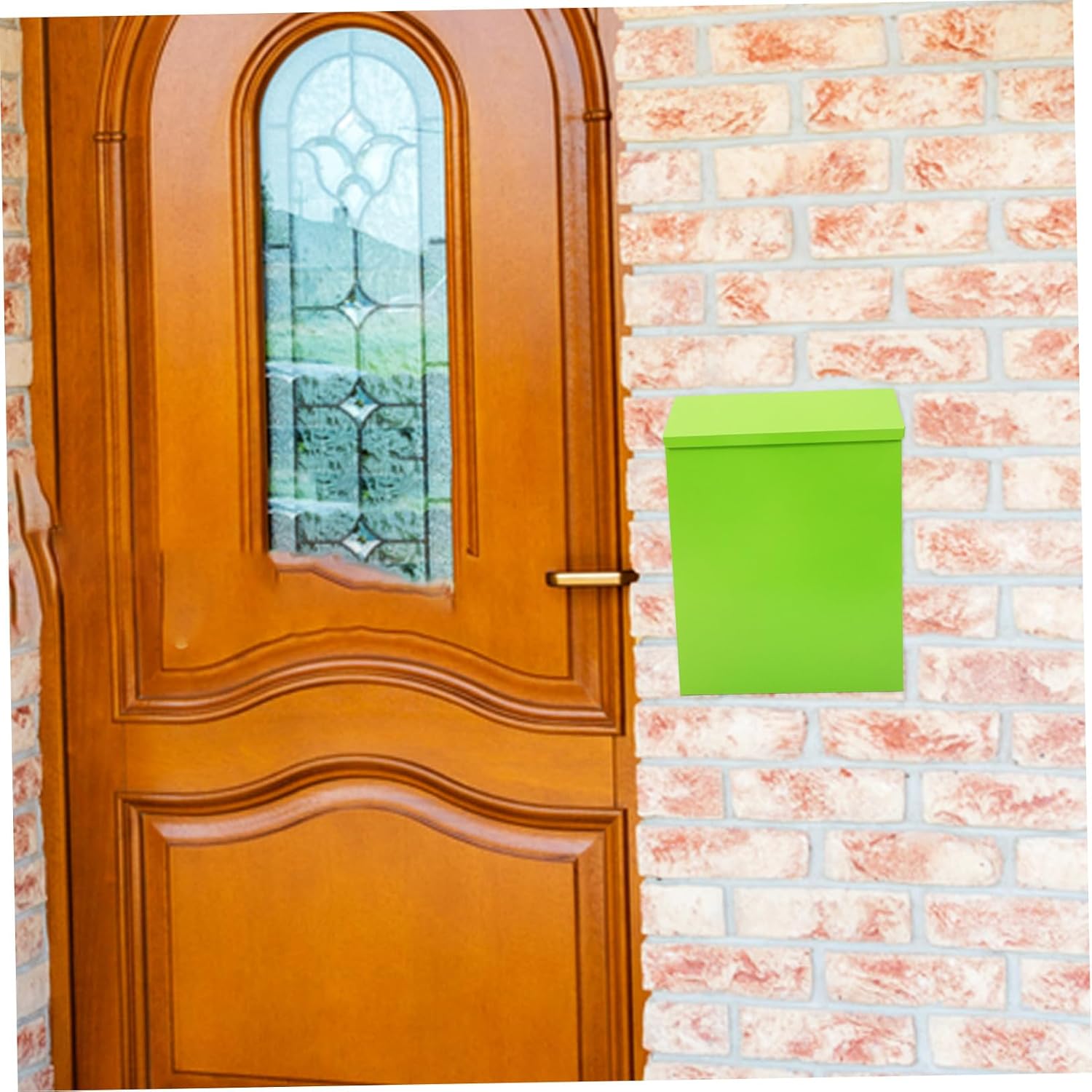 Outanaya Locking Wall Mount Mailbox Iron Letter Box Vintage Green Suggestion Box for Office and Home Outdoor Use
