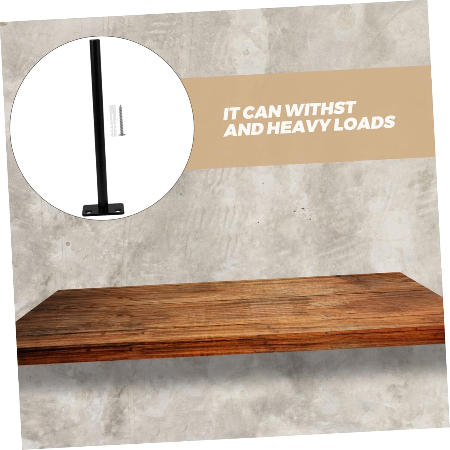 TEHAUX 4pcs Heavy Duty Hidden Shelf Bracket Shape Wall Mounting Supports for Floating Shelves Discreet Design for Use