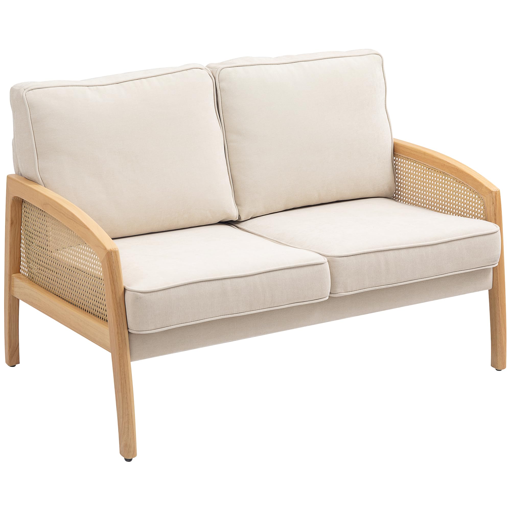 HOMCOM Sofá de 2 Plazas Tapizado en Chenilla 240 kg 123x75x88 cm Beige