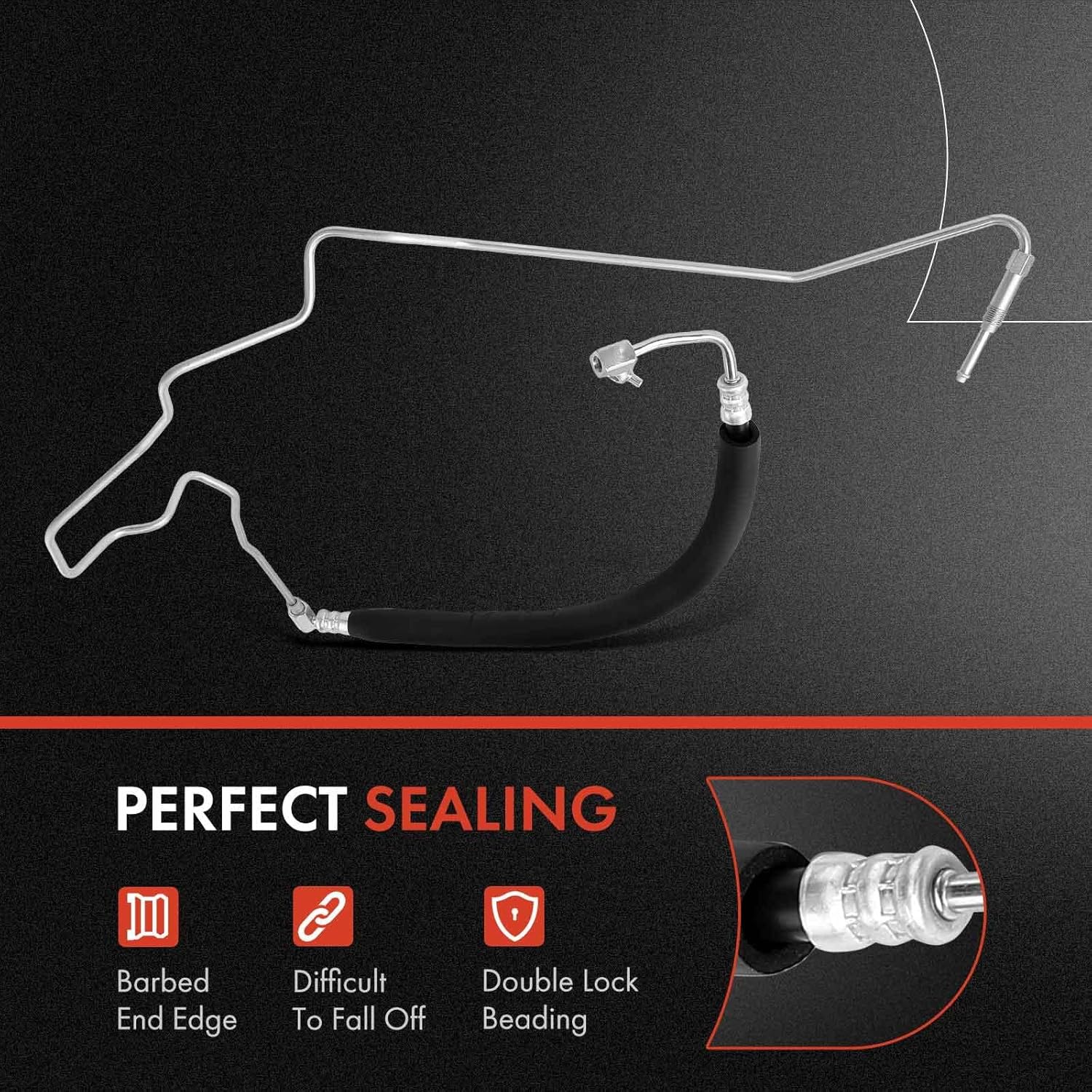A-Premium Power Steering Pressure Hose Line Assembly Compatible with Infiniti FX35 2009-2012 3.5L, FX37 2013 3.7L, QX70 2014-2017 3.7L, Pump To Rack
