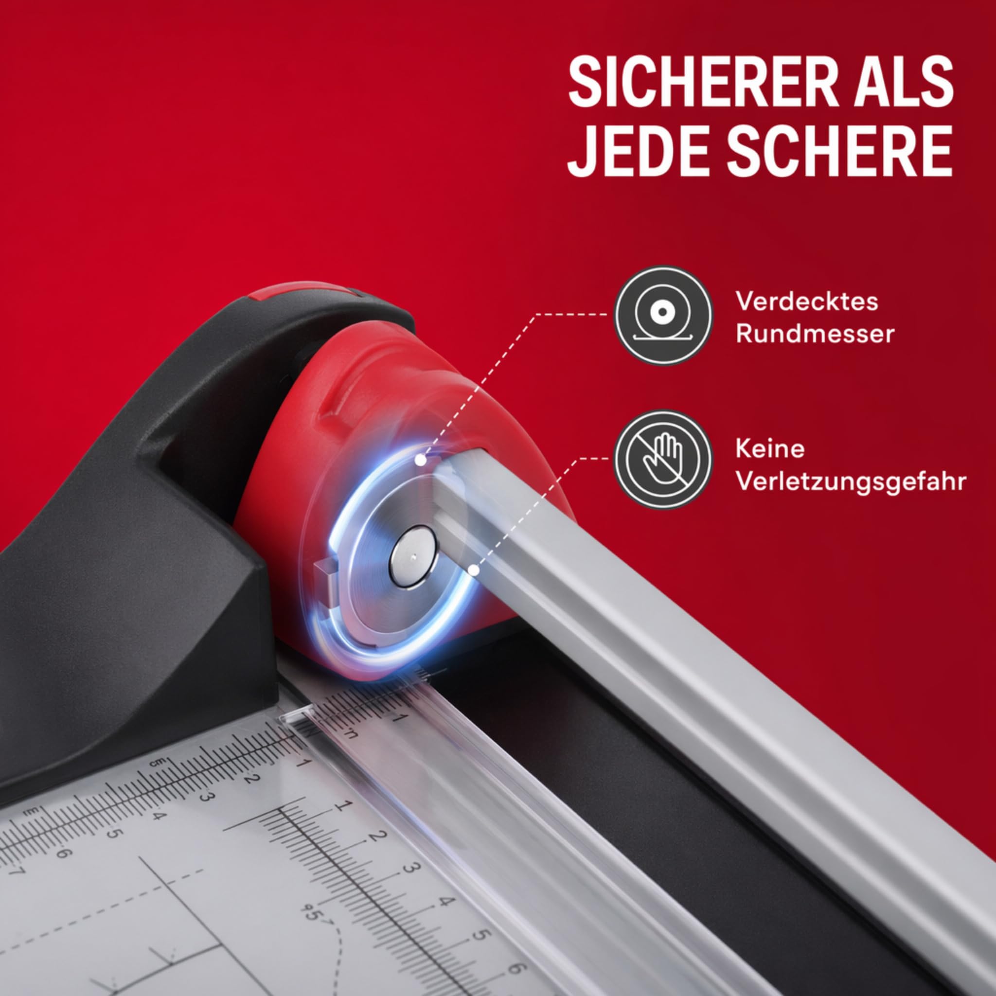 Olympia TR 3210 Rollenschneider A4 bis zu 10 Blatt Solide Metallplatte als Papierauflage | Ideal für Bastelarbeiten im Büro. Die kompakte Papierschneidemaschine mit sicherem Rundmesser eignet sich perfekt für Fotos