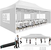Vista 31 de COBIZI toldo emergente de 10x20 pies, resistente, con 6 paredes laterales, fácil de montar, para eventos comerciales al aire libre, 100%
