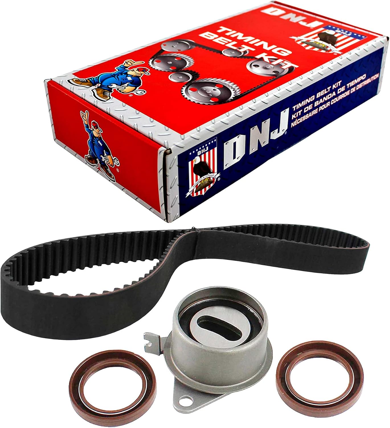 DNJ TBK156 Timing Belt Kit for 1997-2002 Mitsubishi Mirage 1.5L L4 12V SOHC 1468cc