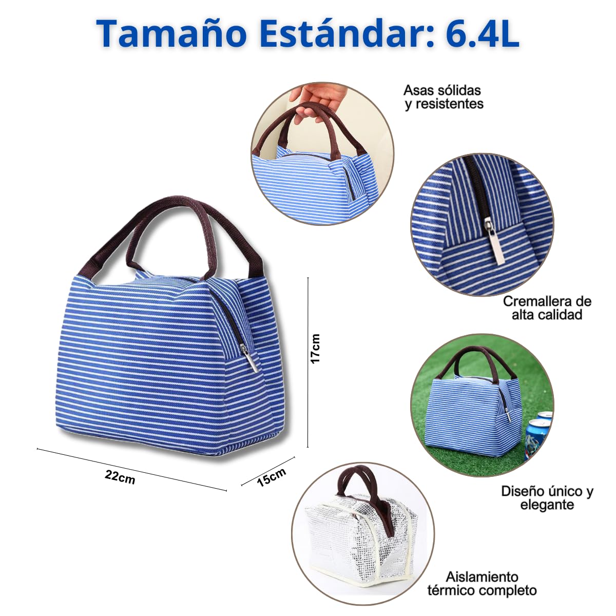 NEWFOM Lonchera Para Hombres Y Mujeres, Bolsa Térmica Con