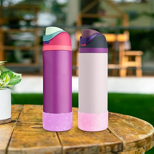 Vista 323 de 2PCS Silicone Water Bottle Boot for Owala 24oz 32oz 40oz, Anti-Slip Protective Sleeve Bottom Bumper Protector for FreeSip, Twist, and Flip Stainless