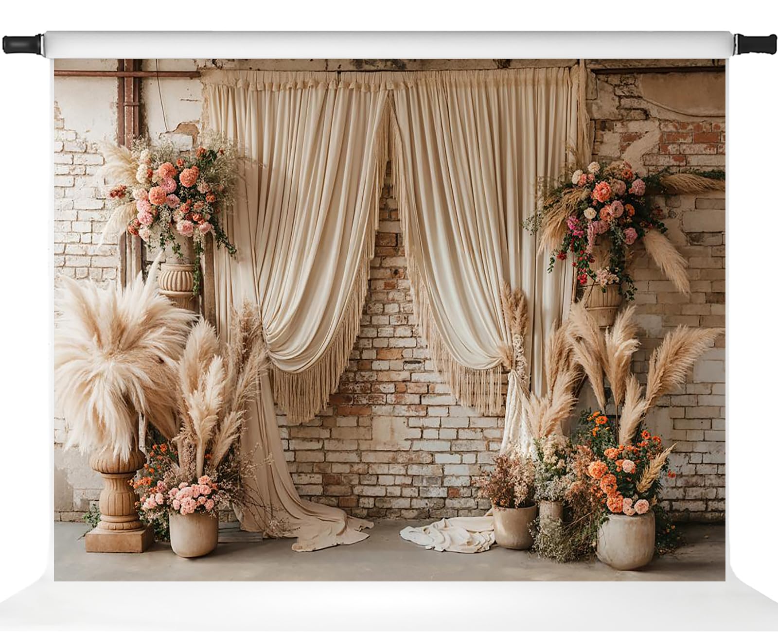 Amazon.com : Kate Boho Backdrops Floral Wedding Backdrop Curtains ...