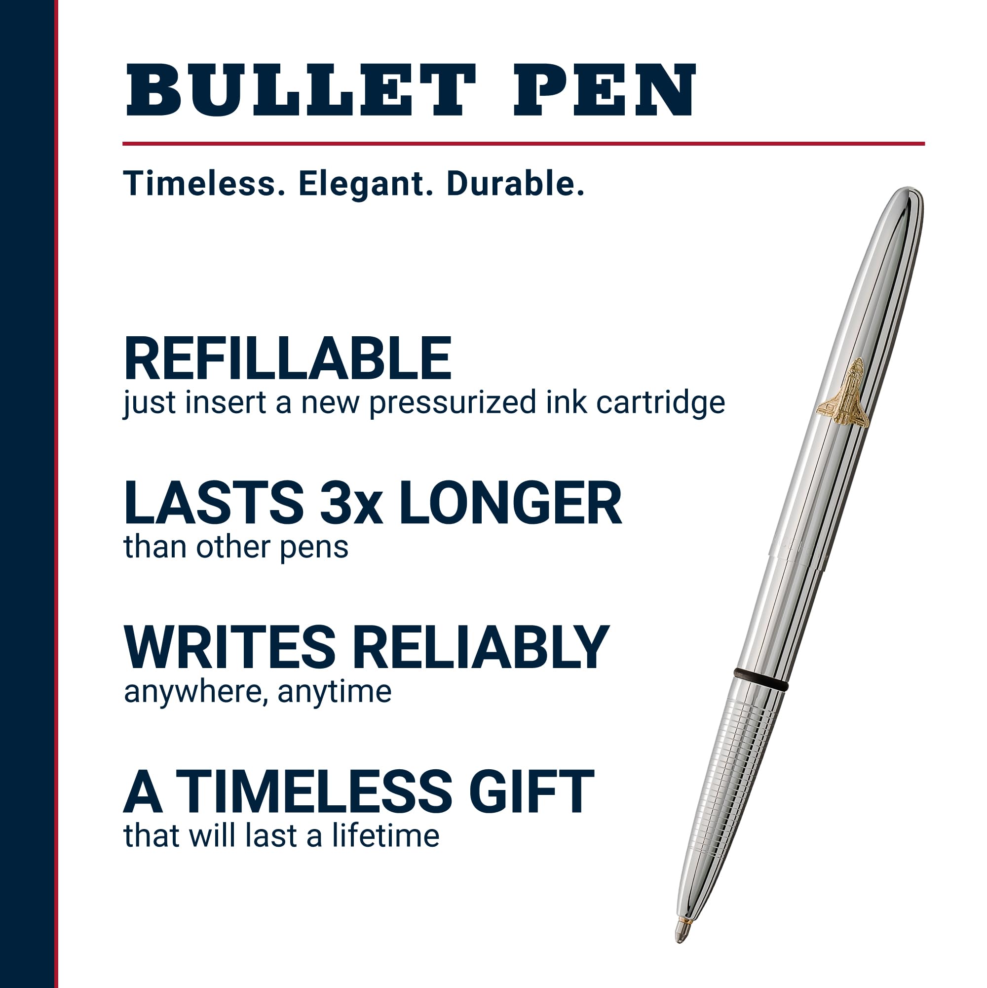 Amazon.com : Fisher Space Pen Chrome Shuttle Emblem Bullet Pen