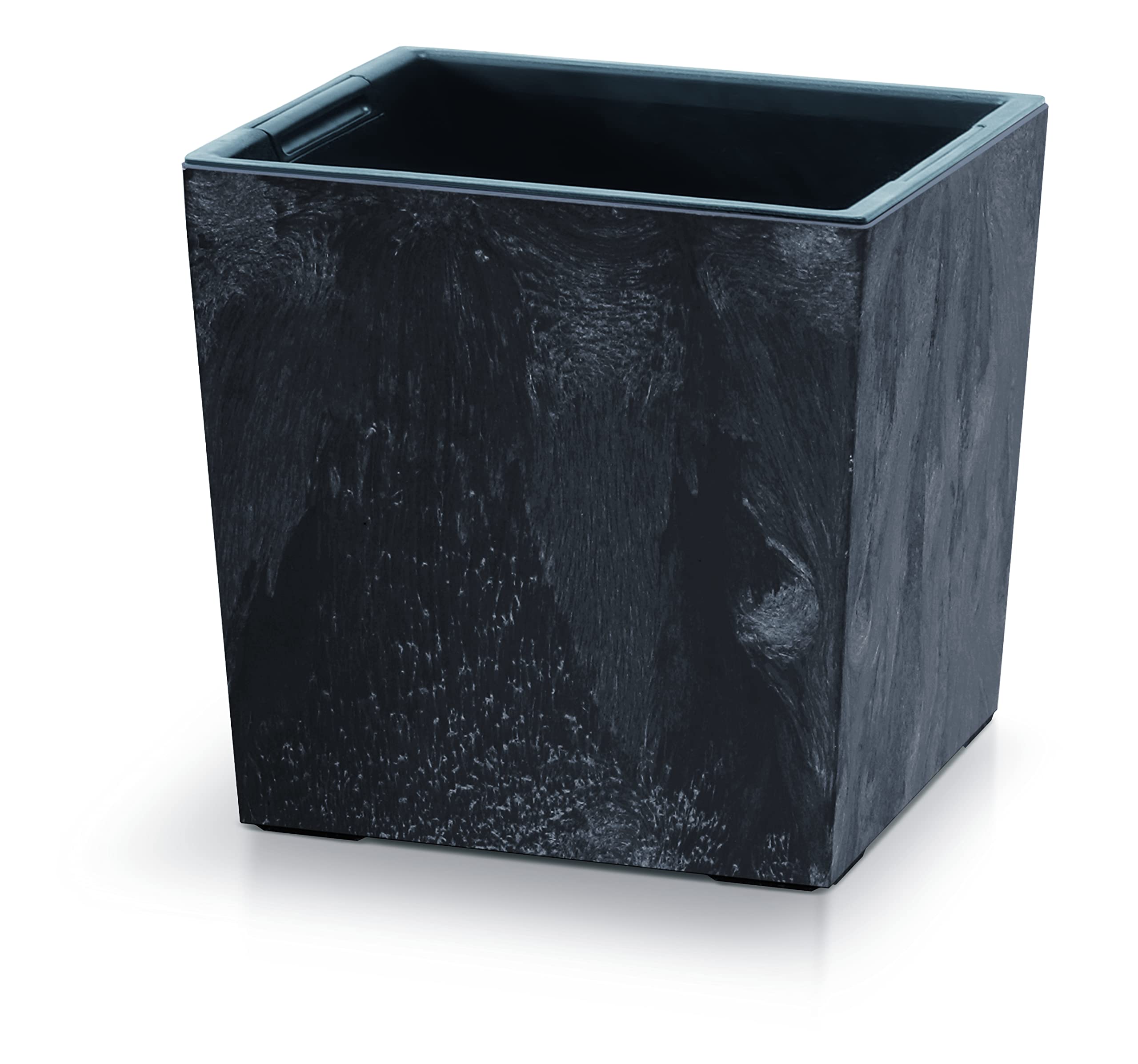 Urbnliving Anthracite Medium Square Modern Concrete Look Planter Flower Plant Pot Indoor Outdoor Garden Decor Contemporary D24cm Xh23.5cm (Anthracite)
