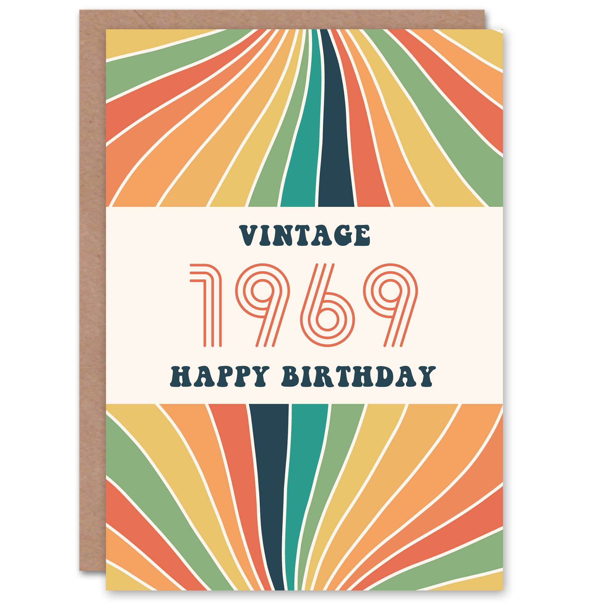 Vintage Retro Him Her Rainbow Born 1969 Aged 56 Years Old 56th Birthday Card