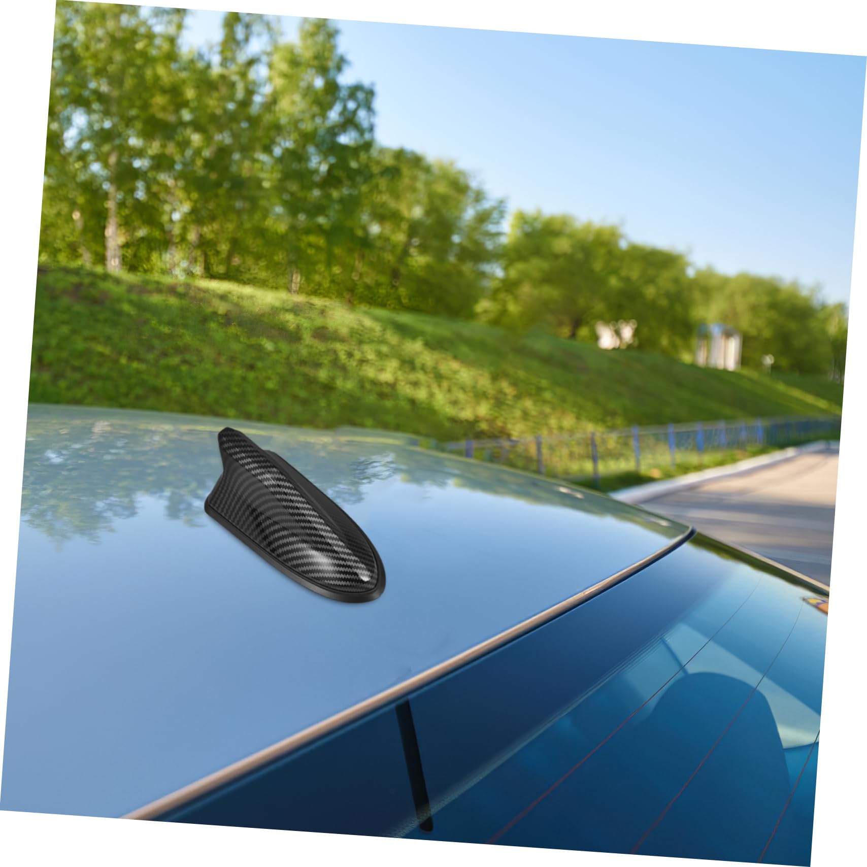 GLEAVI 4piezas Decoración De Antena De Techo De Coche Diseño De Carbono Instalación Sencilla Accesorio para Mejorar Estética Automotriz