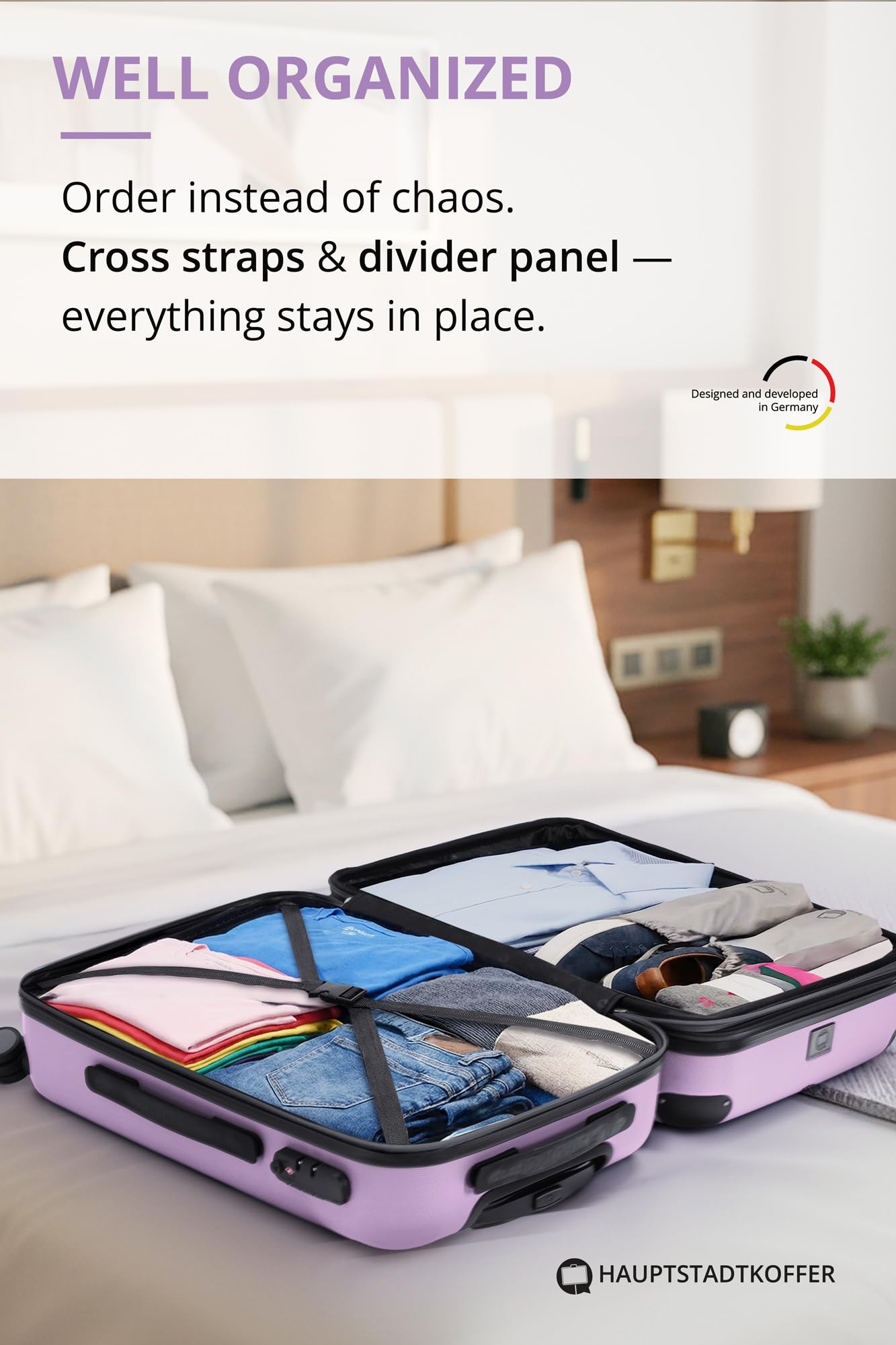 HAUPTSTADTKOFFER - Spree - Maleta rígida, Trolley expandible, Equipaje de Viaje, 4 Ruedas Dobles, TSA, 65 cm, 74 litros, Champán — view 386