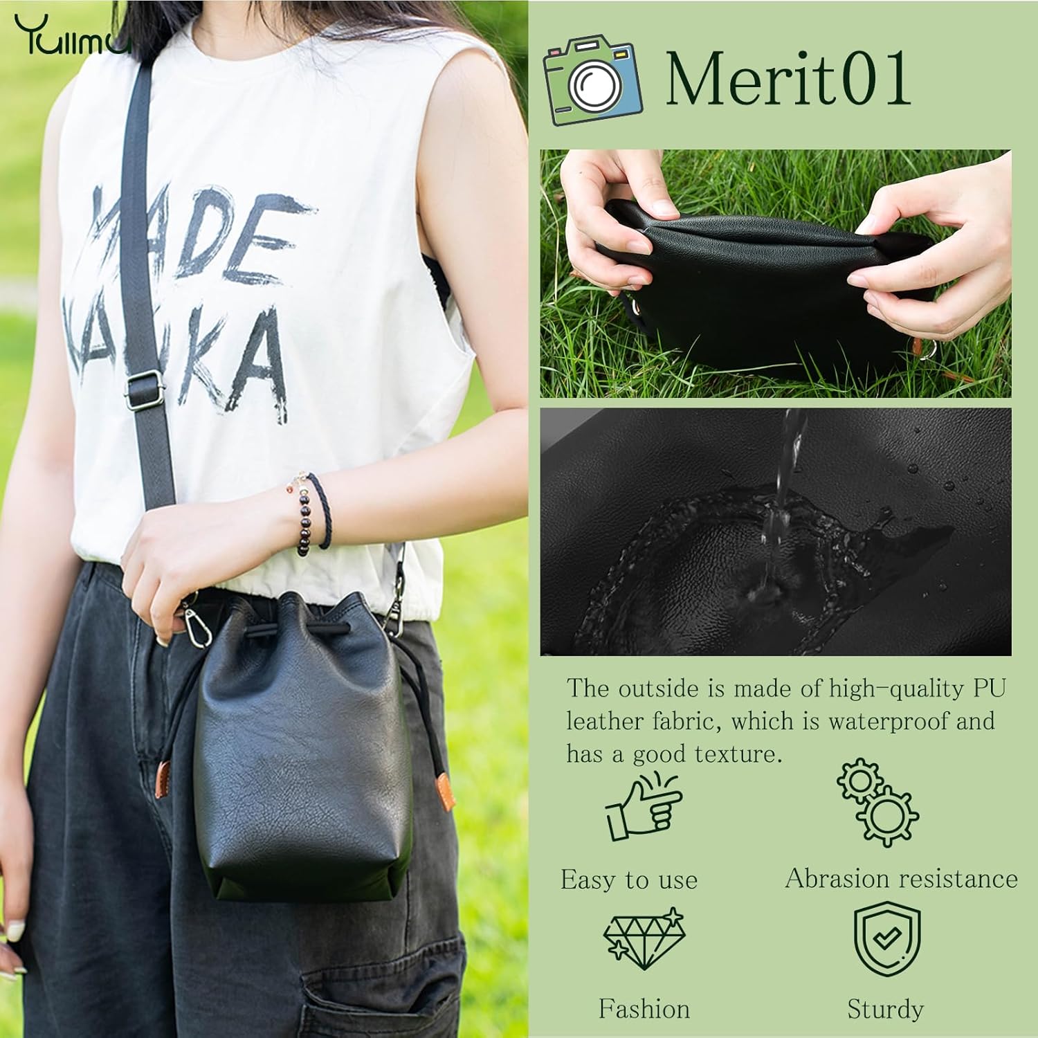 Drawstring Camera Bag Soft Camera Pouch Handbag Lens Pouch Bag Thickened design with soft flannel lining with Mirrorless Cameras/Nikon/Canon/Sony/Fuji Camera Case - Image 5