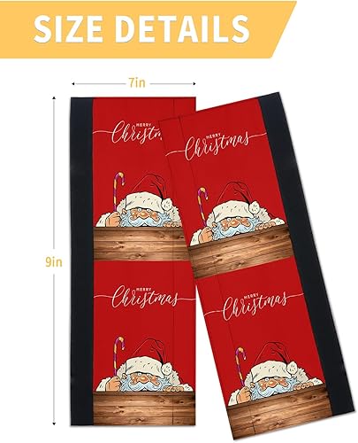 Miniatura 6 de Juego de 2 fundas para manijas de puerta de refrigerador de Papá Noel rojo para lavavajillas, microondas, horno, nevera, estufa, electrodomésticos,