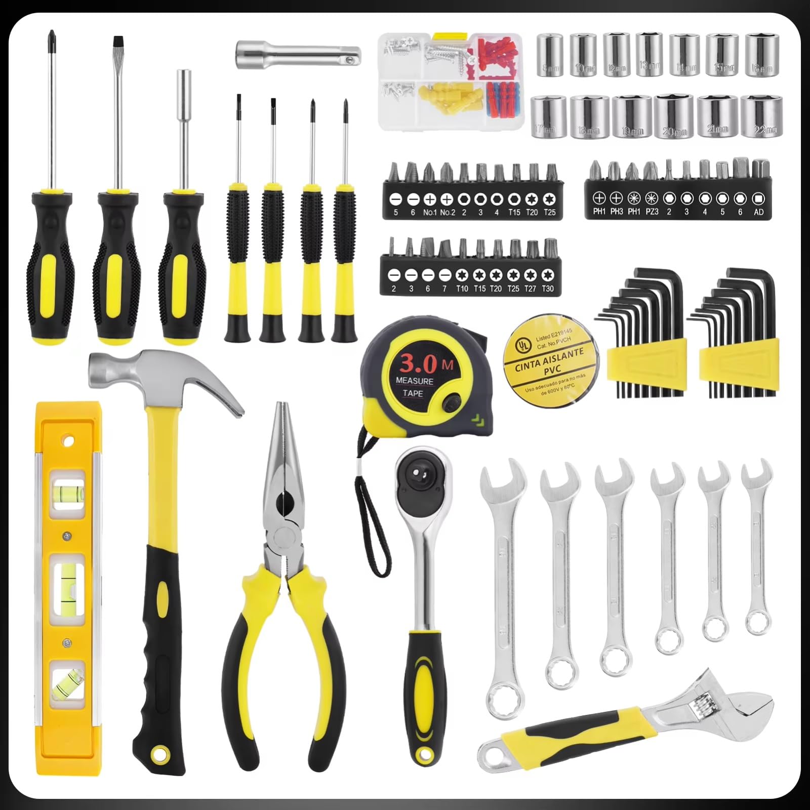 Set attrezzi da officina 108 Pz/set Set Multi-strumento Set Di Punte Per Cacciavite A Esagono Incassato Pinze Ad Ago Pinze A Punta Per Martello Da Carpentiere