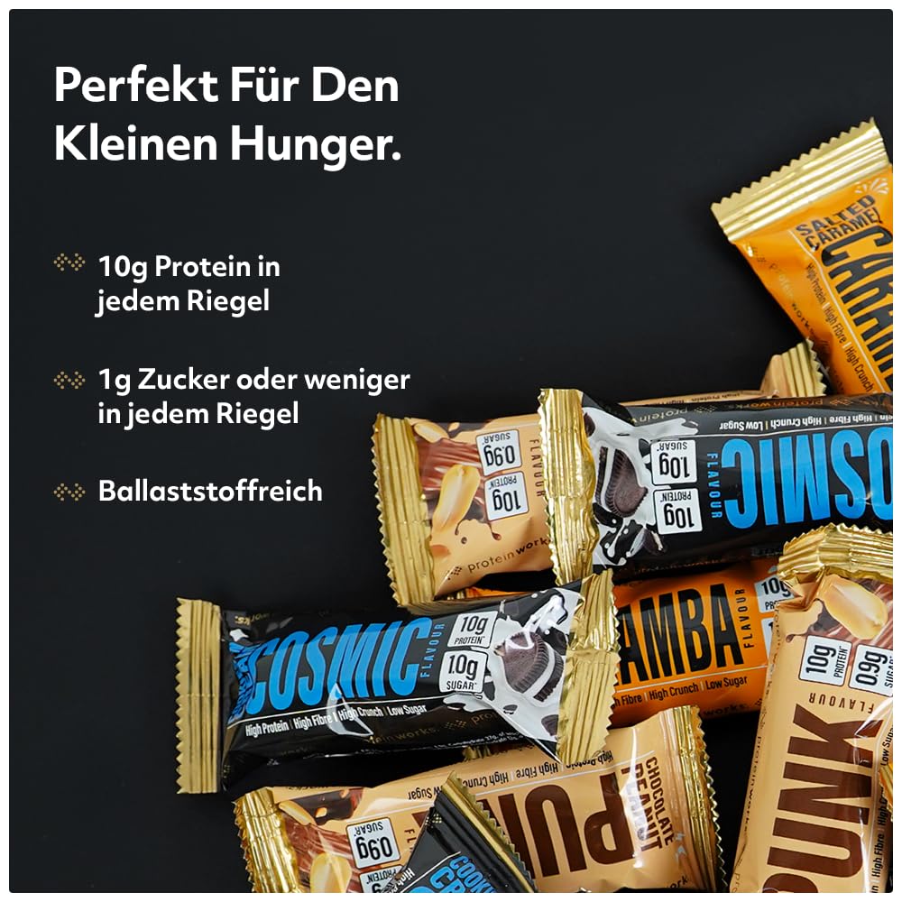 Protein Works | Big Little Protein Riegel, 20er Pack, Schoko-Haselnuss | Proteinreich, Zuckerarm, Ballaststoffreich, Gentechnikfrei, proteinreicher Snack