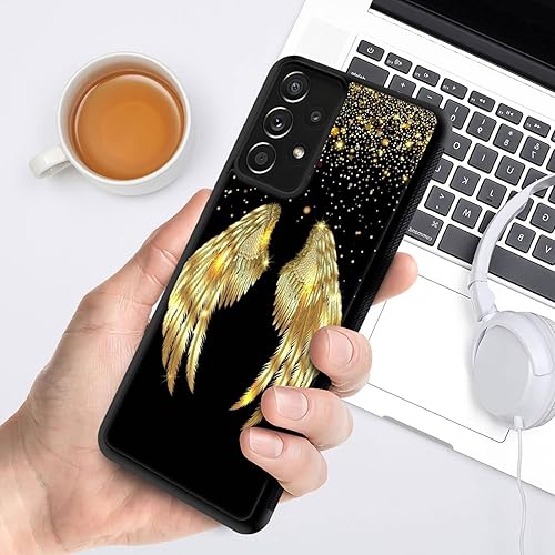 Miniatura 6 de CARLOCA Funda compatible con Samsung Galaxy A53 5G, fundas doradas con alas de ángel para Samsung Galaxy A53 5G, diseño gráfico de moda, a prueba de