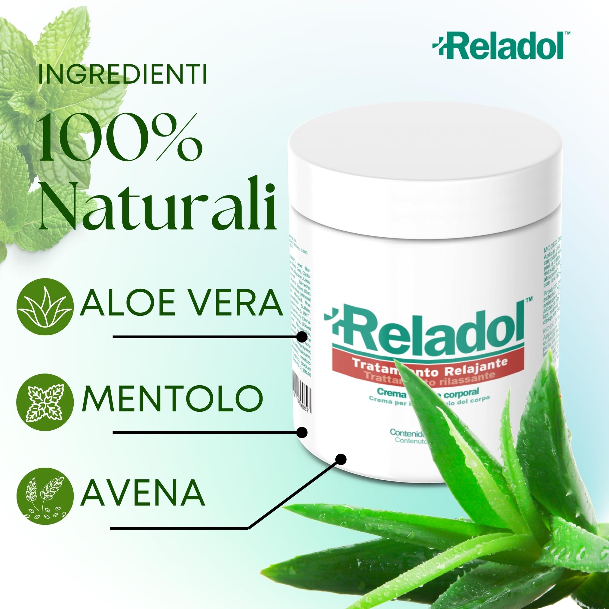 Reladol - Crema Effetto Riscaldante 100 ml, Gel per Massaggio e Recupero Muscolare Pomata Anti Dolori con Aloe Vera per Muscoli e Gambe del Corpo Attività Antalgica Miorilassante