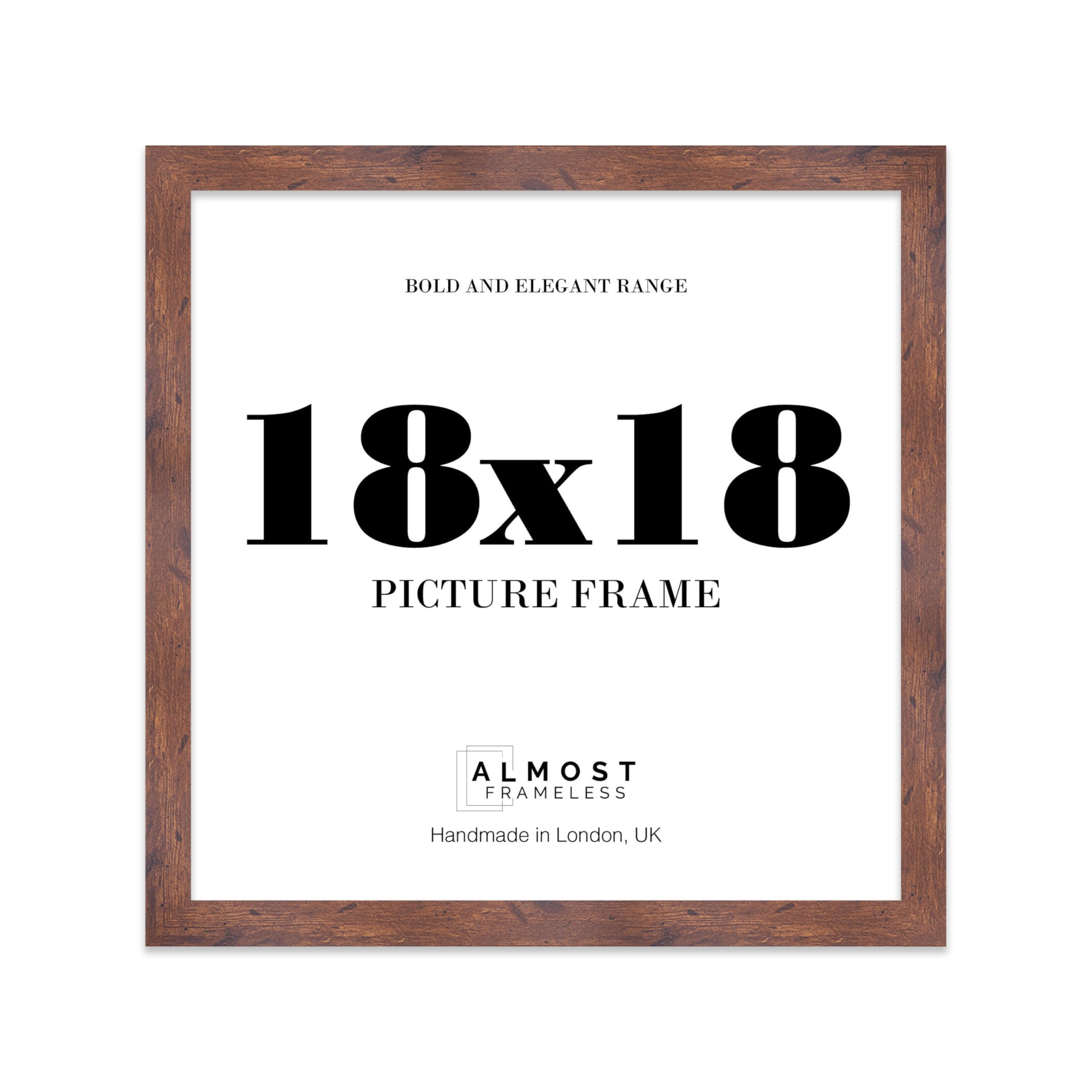 18x18 Photo Frame, Display 18x18" Pictures (22.9 x 15.2cm) Picture Frame for wall Display - Rustic Wood - 1 Pack