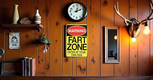 Miniatura 4 de Warning Fart Zone - Cartel de hojalata divertido, bar, bar, garaje, comedor, cafetería, decoración de pared para el hogar, decoración del hogar,
