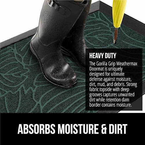 Miniatura 129 de Gorilla Grip WeatherMax - Tapete para todas las estaciones 100% impermeable, 23 x 35 pulgadas, goma natural, resistente a manchas y decoloración