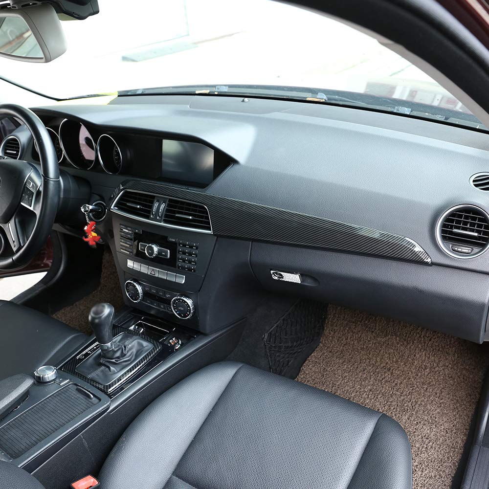 YIWANG Styl włókna węglowego ABS samochód wnętrze konsoli środkowej dekoracja panel osłony dla Benz klasy C W204 2008-2014 akcesoria samochodowe z kierownicą po lewej stronie