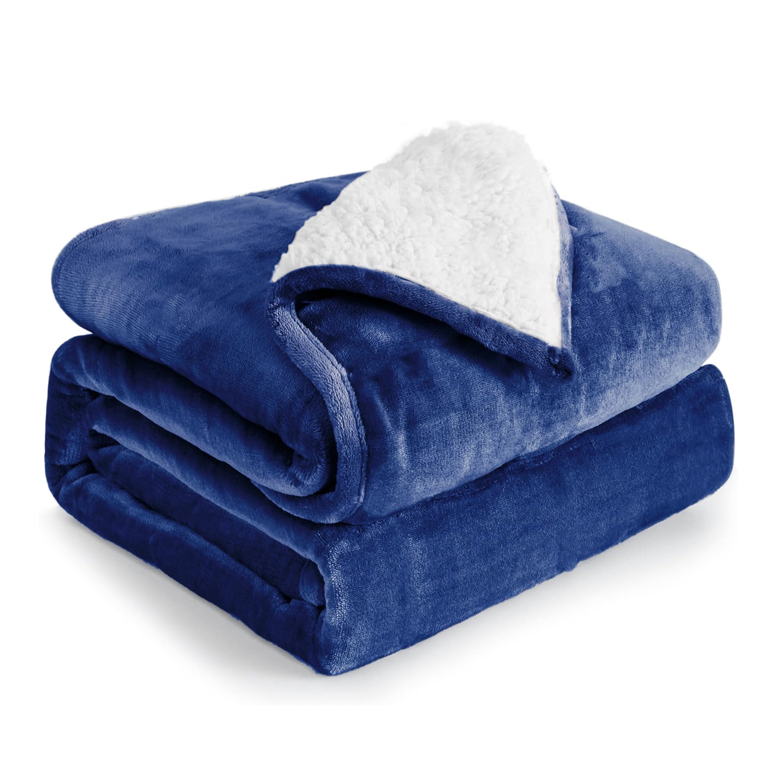 (similar)Syrinx Sherpa Fleece Weighted Blanket Queen Size (60"x80",15 lbs) Breathable Cozy Fuzzy Heavy Blanket for Adults, Dual Sided Plush Blanket with Premium Glass Beads - Navy Blue