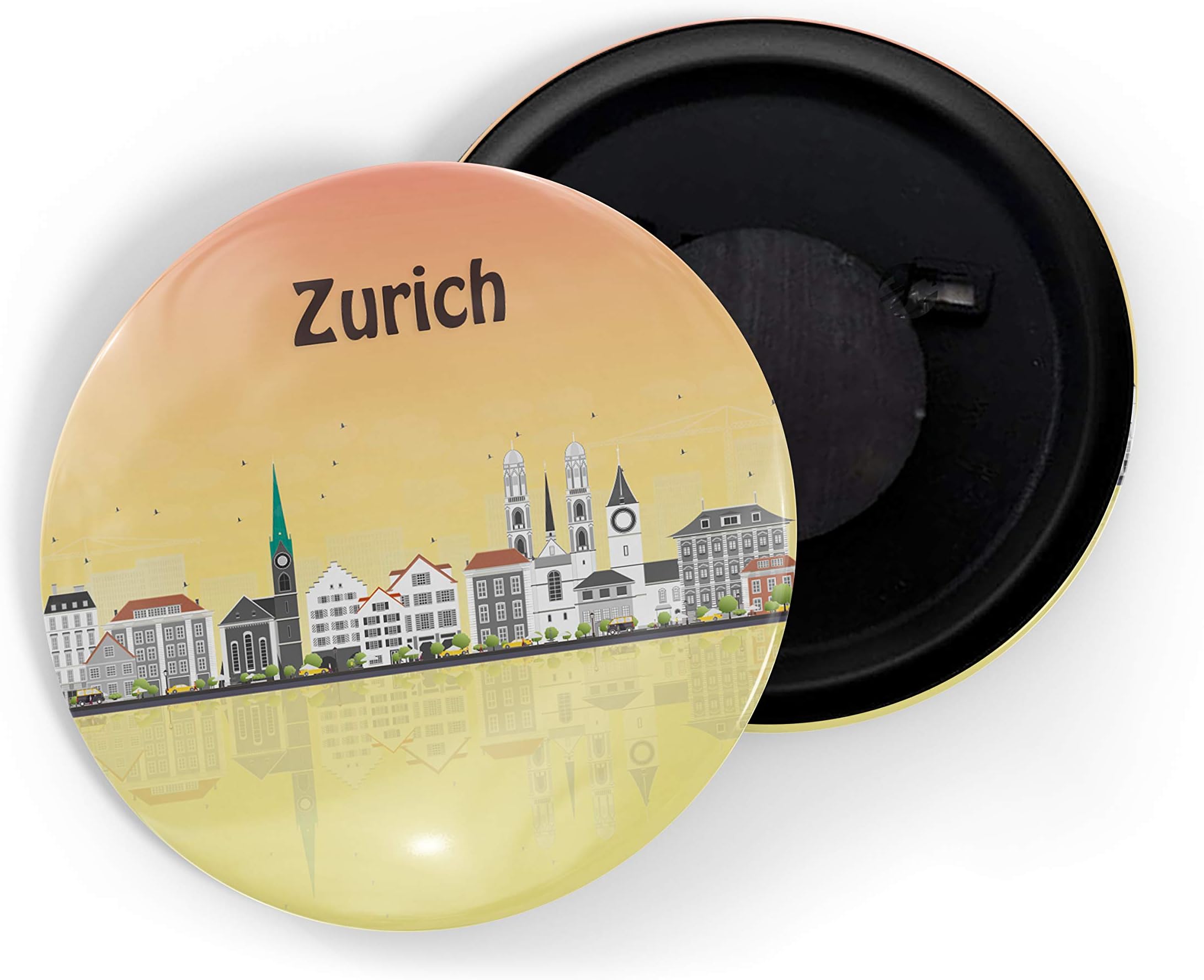 dhcrafts Fridge Magnet Multicolour Places Zurich City in Switzerland Glossy Finish Design Pack of 1