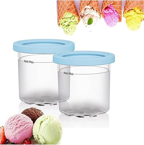 UNDR 246PCS Creami Containers, for Creami Ninja Ice Cream,16 OZ Ice Cream Pints with Lids Airtight and Leaf-Proof for NC301 NC300 NC299AM Series Ice