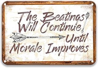 Sponsored Ad - The Beatings Will Continue Until Morale Improves Vintage Metal Signs Diner Decor Decorative Tins Vintage Ba...