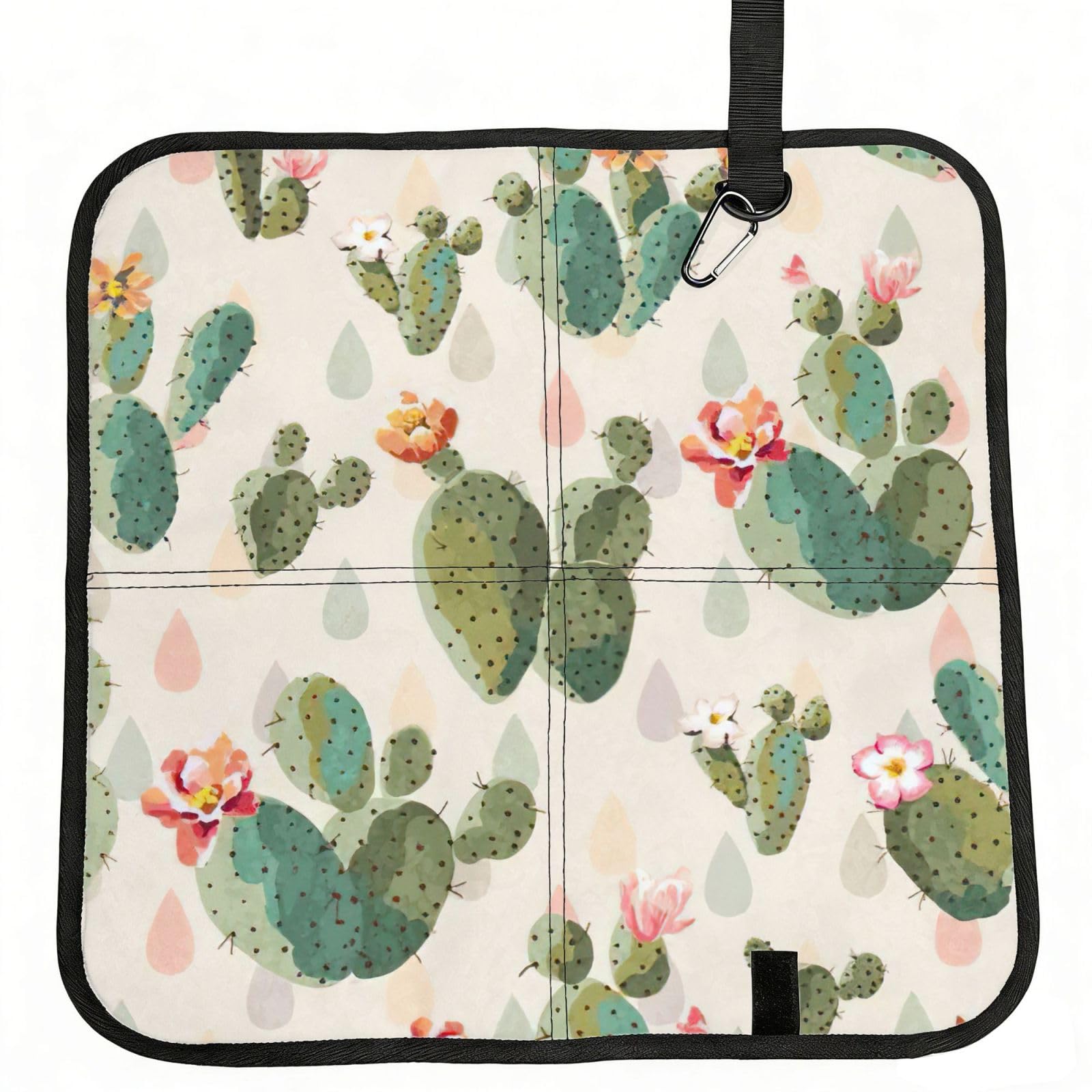 bghdfa Cute Cactus Print Outdoor Sitting Mat Waterproof Oxford Cloth Seat Cushion Folding Foam Camping Seat For Picnic