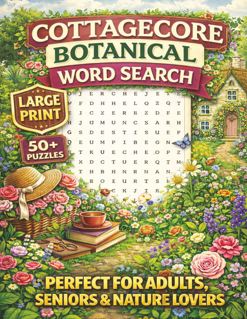 Cottagecore Botanical Word Search: Puzzle Book for Adults, Seniors & Gardeners | 55 Cozy Cottage Garden Puzzles Inspired by Wildflowers, Herbs, ... Holidays & Relaxation (Botanical Series)