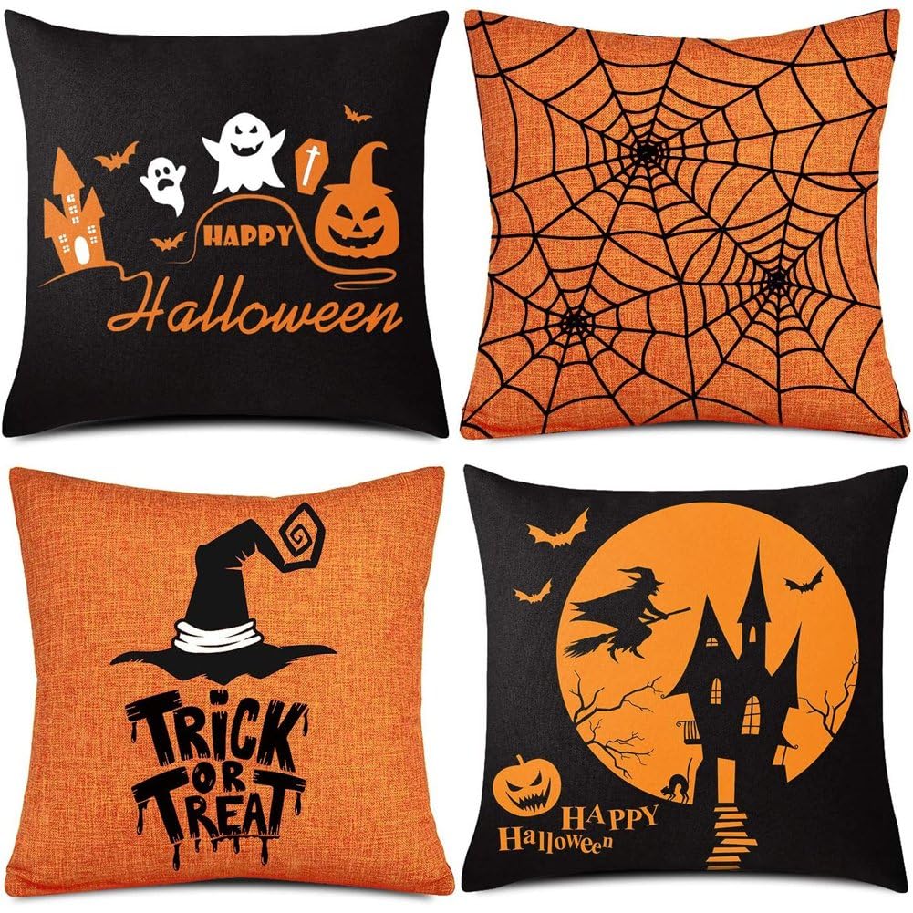 Housses de coussin d'Halloween effrayantes pour décoration de maison de fête 45x45 cm