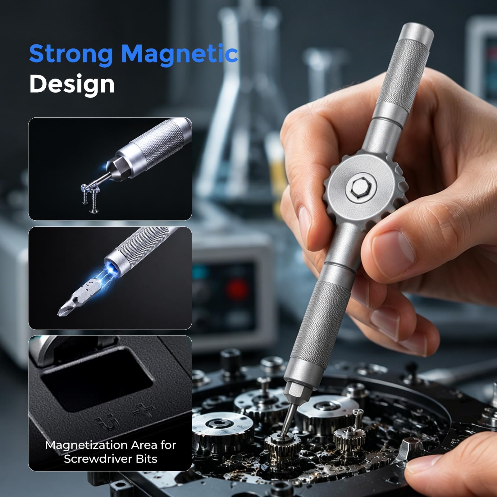 MQFORU Jeu de tournevis à cliquet 66 en 1, magnétique, embouts en acier S2, tige flexible, outil de précision pour montage de meubles, réparation électronique et vélo, kit d'outils à main tout-en-un